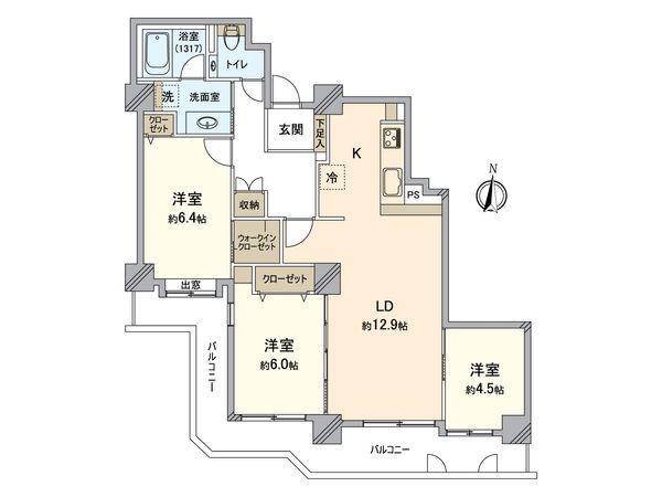 パークシティ新川崎 西三番街D棟 間取図(平面図)