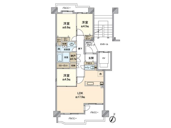 パークシティ新川崎 東三番街F棟 間取図(平面図)