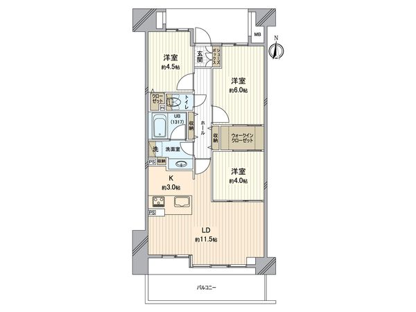 オーチャードプラザ 間取図(平面図)