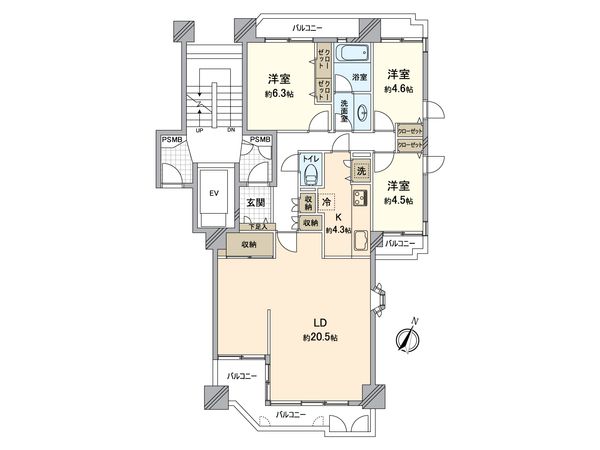 パークシティ新川崎 西二番街A棟 間取図(平面図) パークシティ新川崎 西二番街A棟 間取図(平面図)