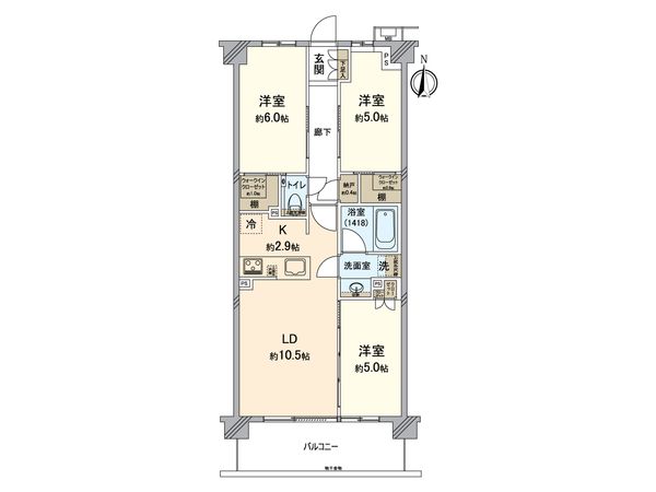 クレストラフィーネ新川崎 間取図(平面図) クレストラフィーネ新川崎 間取図(平面図)