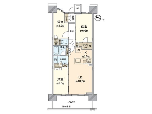クレストプライムレジデンス プロムナード七番街 間取図(平面図) クレストプライムレジデンス プロムナード七番街 間取図(平面図)