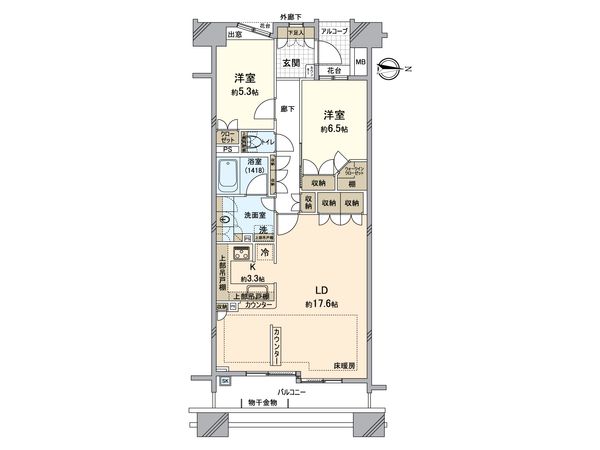 パークスクエア三ツ沢公園 B棟 間取図(平面図)
