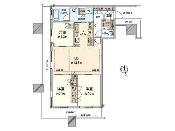 パークタワー新川崎 間取図(平面図)