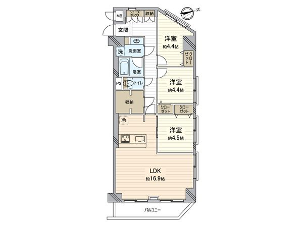 エンゼルハイム新川崎第3 間取図(平面図)