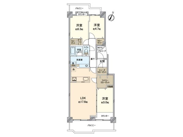パークシティ新川崎 東一番街I棟 間取図(平面図) 間取図(平面図)