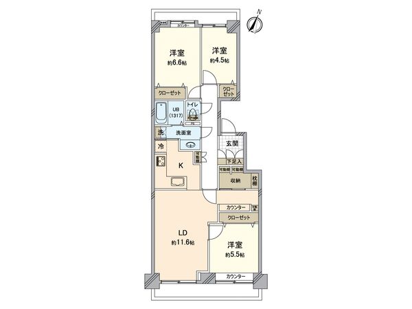 パークシティ新川崎 東一番街I棟 間取図(平面図)
