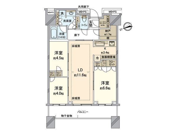 パークタワー新川崎 間取図(平面図)
