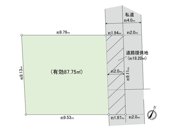 野川本町3丁目 土地 区画図