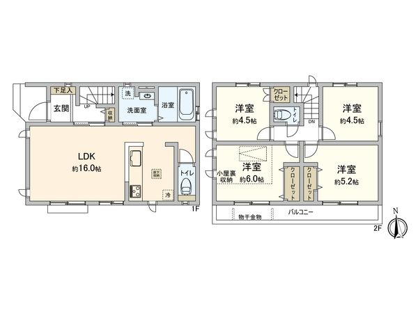 東有馬3丁目 新築戸建 A号棟 間取図(平面図) 東有馬3丁目 新築戸建 A号棟 間取図(平面図)