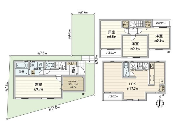 馬絹4丁目戸建 間取図(平面図) 馬絹4丁目戸建 間取図(平面図)