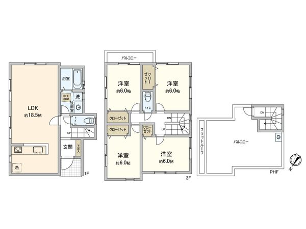 野川本町1丁目 新築戸建 7号棟 間取図(平面図) 野川本町1丁目 新築戸建 7号棟 間取図(平面図)