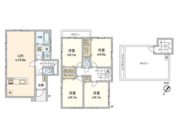 野川本町1丁目 新築戸建 6号棟 間取図(平面図)