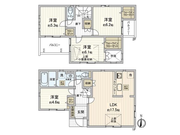 東野川2丁目 新築戸建 間取図(平面図) 間取図(平面図)