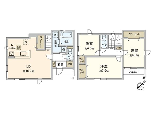 鷺沼2丁目 新築戸建 4号棟 間取図(平面図) 鷺沼2丁目 新築戸建 4号棟 間取図(平面図)