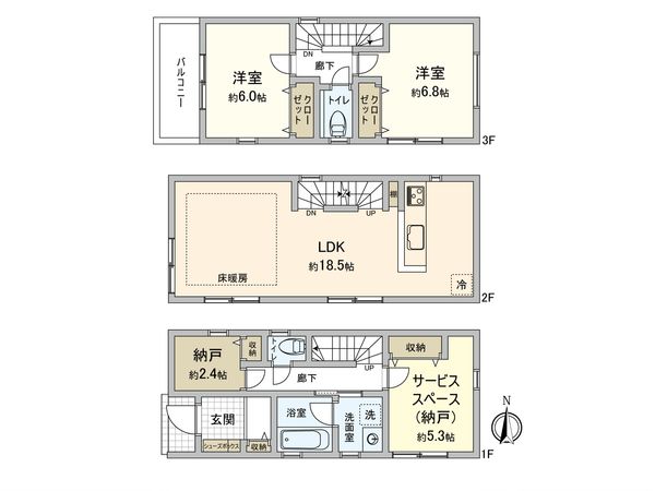 西野川2丁目 新築戸建 D号棟 間取図(平面図)