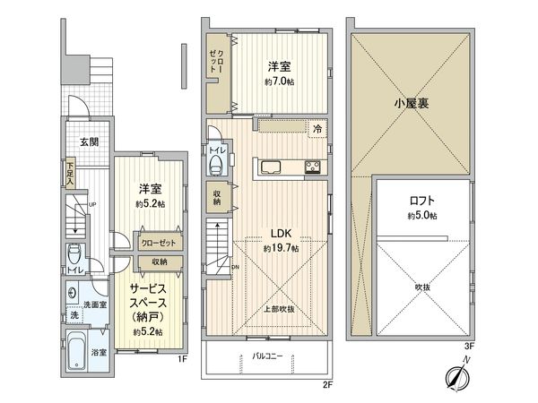 東野川1丁目 新築戸建 1号棟 間取図(平面図) 間取図(平面図)