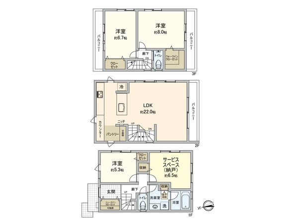 東野川2丁目 新築戸建 間取図(平面図) 間取図(平面図)