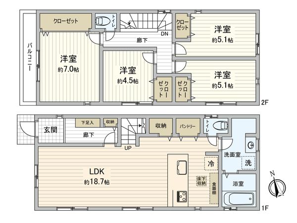 東有馬2丁目 新築戸建 2号棟 間取図(平面図)