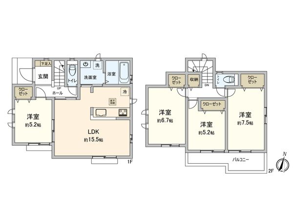 野川本町1丁目 新築戸建 A号棟 間取図(平面図)