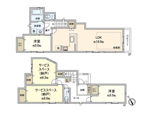 馬絹1丁目 新築戸建 1号棟 間取図(平面図) 間取図(平面図)