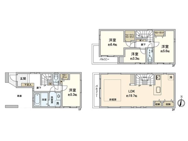 馬絹4丁目 新築戸建 1号棟 間取図(平面図)
