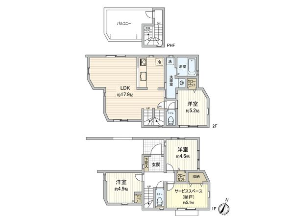 神木本町5丁目 新築戸建 1号棟 間取図(平面図)
