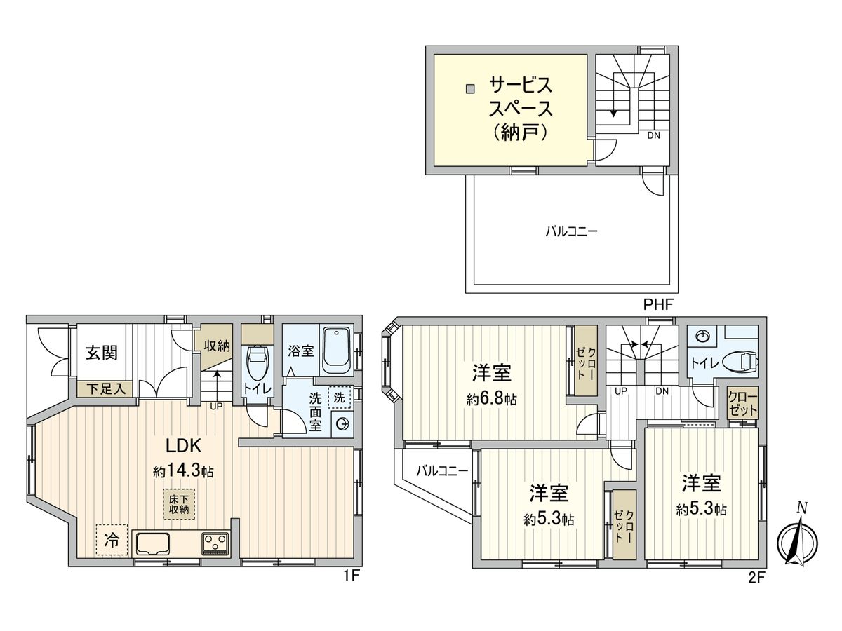 初山2丁目 戸建 間取図(平面図) 間取図(平面図)