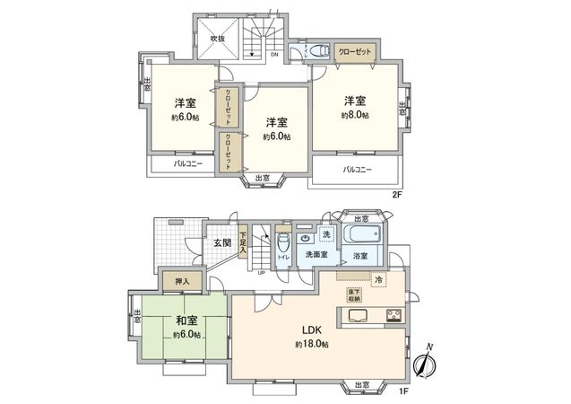 有馬9丁目 戸建 間取図(平面図) 有馬9丁目 戸建 間取図(平面図)