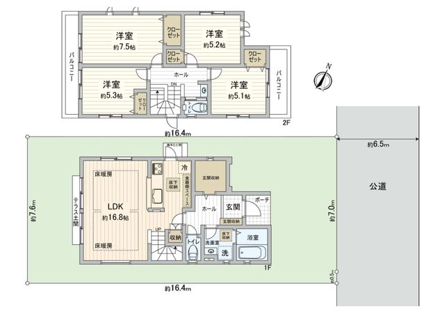 土橋7丁目 戸建 間取図(平面図) 土橋7丁目 戸建 間取図(平面図)