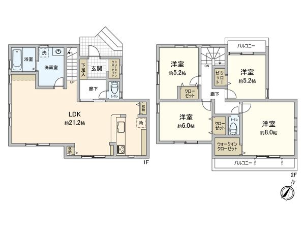 南野川3丁目 新築戸建 3号棟 間取図(平面図) 南野川3丁目 新築戸建 3号棟 間取図(平面図)