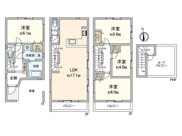 有馬5丁目 新築戸建 5号棟 間取図(平面図) 有馬5丁目 新築戸建 5号棟 間取図(平面図)