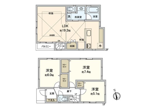 野川台1丁目 新築戸建 間取図(平面図)