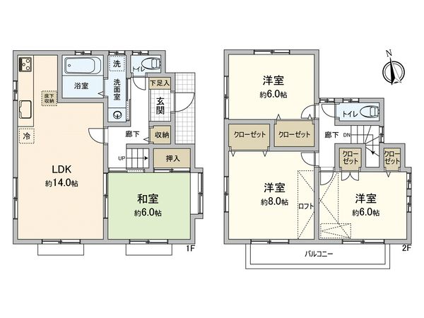 水沢3丁目 戸建 間取図(平面図) 水沢3丁目 戸建 間取図(平面図)