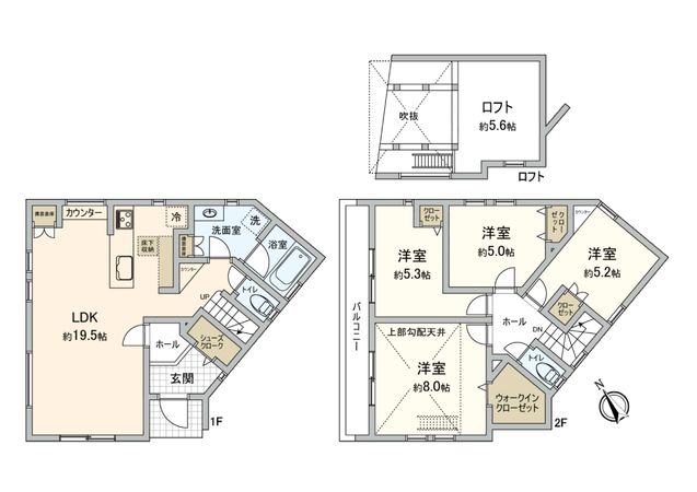 有馬7丁目 新築戸建 4号棟 間取図(平面図) 有馬7丁目 新築戸建 4号棟 間取図(平面図)