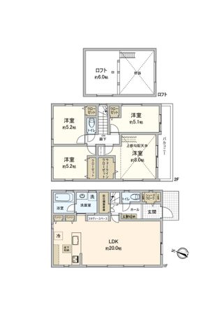 有馬7丁目 新築戸建 21号棟 間取図(平面図) 有馬7丁目 新築戸建 21号棟 間取図(平面図)