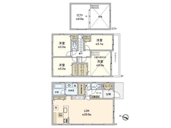 有馬7丁目 新築戸建 21号棟 間取図(平面図) 有馬7丁目 新築戸建 21号棟 間取図(平面図)