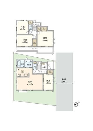 南野川3丁目 新築戸建 1号棟 間取図(平面図) 南野川3丁目 新築戸建 1号棟 間取図(平面図)