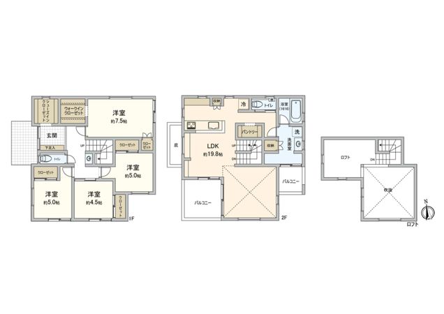 宮崎4丁目 新築戸建 間取図(平面図) 宮崎4丁目 新築戸建 間取図(平面図)