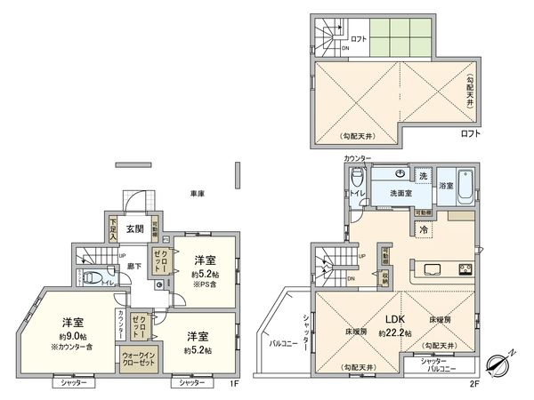 南野川3丁目 新築戸建 1号棟 間取図(平面図) 南野川3丁目 新築戸建 1号棟 間取図(平面図)