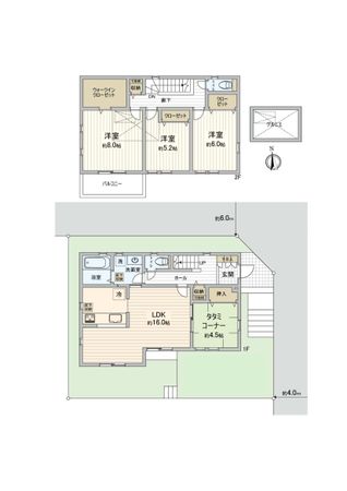 馬絹4丁目 新築戸建 5号棟 間取図(平面図) 馬絹4丁目 新築戸建 5号棟 間取図(平面図)