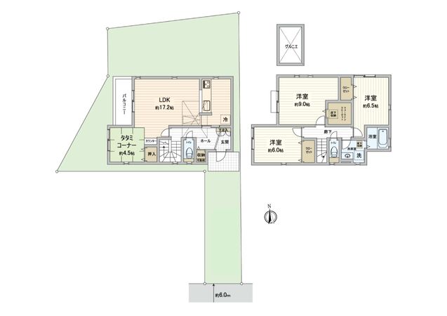 馬絹4丁目 新築戸建 9号棟 間取図(平面図) 馬絹4丁目 新築戸建 9号棟 間取図(平面図)