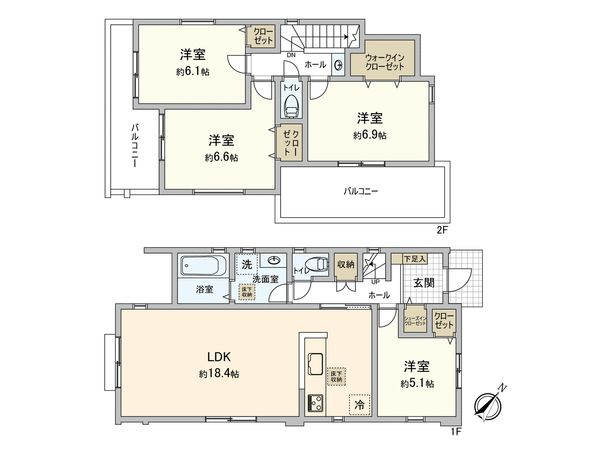 鷺沼4丁目 新築戸建 1号棟 間取図(平面図)