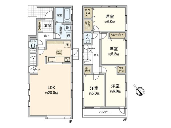 東有馬2丁目 戸建 間取図(平面図)