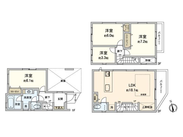 東野川1丁目 新築戸建 間取図(平面図)