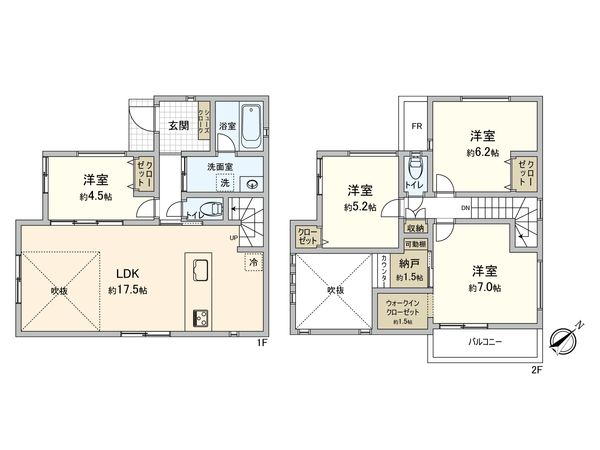 東有馬2丁目 新築戸建 A棟 間取図(平面図)