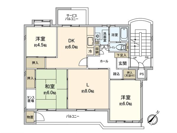 宮前平グリーンハイツ 37号棟 間取図(平面図)