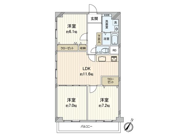 宮前平スカイハイツ 間取図(平面図)
