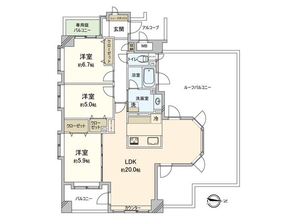 クレッセントたまプラーザⅡ 間取図(平面図)