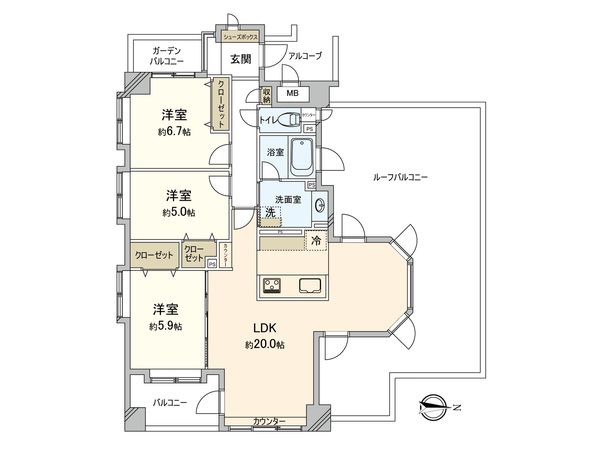 クレッセントたまプラーザⅡ 間取図(平面図)